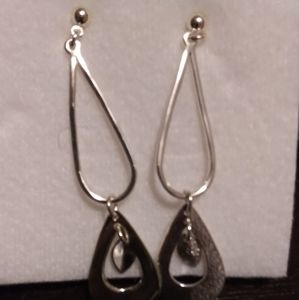 Silver double dangle earrings